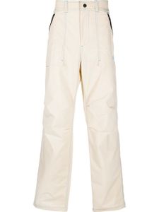 MSGM pantalon droit à applique logo - Tons neutres