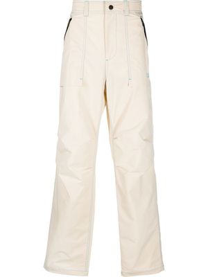MSGM pantalon droit à applique logo - Tons neutres