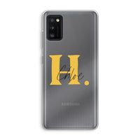 Amber Script: Samsung Galaxy A41 Transparant Hoesje