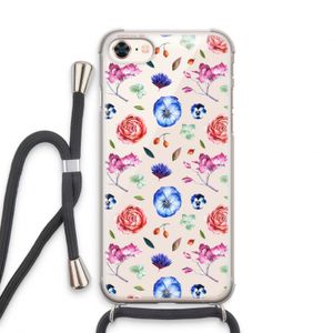 Bloemetjes: iPhone 8 Transparant Hoesje met koord