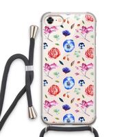 Bloemetjes: iPhone 8 Transparant Hoesje met koord