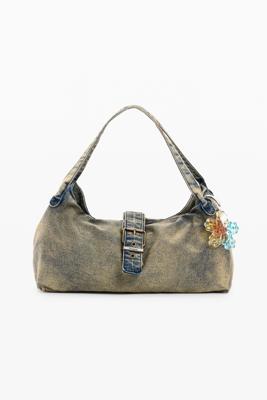 Denim charm tas - GREEN - U