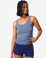 HEMA Damesboxer naadloos micro met kant donkerblauw (donkerblauw)