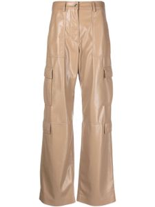 MSGM pantalon en cuir artificiel à poches cargo - Tons neutres