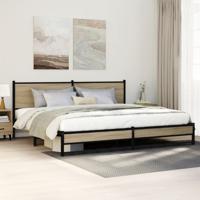 Bedframe zonder matras metaal sonoma eikenkleur 200x200 cm