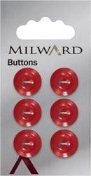 Milward Knoop Rood Met Opstaande Rand 13mm (6 stuks)