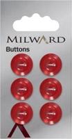 Milward Knoop Rood Met Opstaande Rand 13mm (6 stuks)