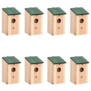 vidaXL Vogelhuisjes 8 st 12x12x22 cm hout