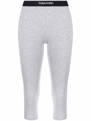 TOM FORD legging court à taille à logo - Gris