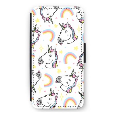 Rainbow Unicorn: iPhone 11 Flip Hoesje
