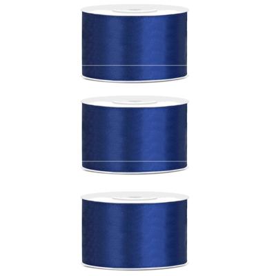 Hobby Sierlint satijn - 3x - Blauw - 25 meter - cadeaulint - satijnlint/sierlinten