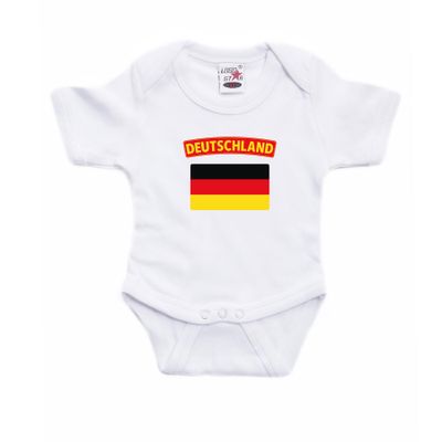 Deutschland romper met vlag Duitsland wit voor babys Deutschland romper met vlag Duitsland wit voor babys