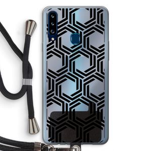 Geometrisch patroon: Samsung Galaxy A20s Transparant Hoesje met koord