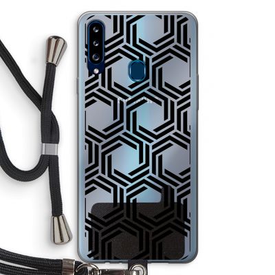 Geometrisch patroon: Samsung Galaxy A20s Transparant Hoesje met koord