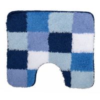Wicotex-Toiletmat Blok blauw 60x50cm-Antislip onderkant-WC mat-met uitsparing - thumbnail