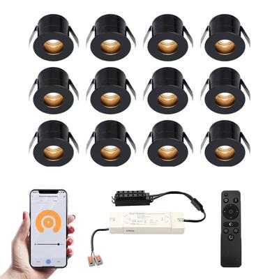 Set van 12 Olivia Smart LED Mini Inbouwspots - Veranda spots - 12V 3W 150lm - Dimbaar - Wifi & Bluetooth - 2700K - IP44 waterdicht - Zwart Set van 12 Olivia Smart LED Mini Inbouwspots - Veranda spots - 12V 3W 150lm - Dimbaar - Wifi & Bluetooth - 2700K - IP44 waterdicht - Zwart