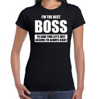 The best boss - always right t-shirt cadeau baas zwart dames 2XL  - - thumbnail