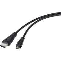 TRU COMPONENTS HDMI-kabel Raspberry Pi [1x HDMI-stekker - 1x HDMI-stekker D micro] 1.80 m Zwart - thumbnail