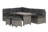 Coral lounge/dining set 5-delig Organisch grijs/donker antraciet- - Wicker- Garden Impressions