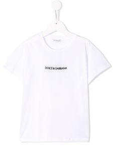 Dolce & Gabbana Kids t-shirt à logo brodé - Blanc