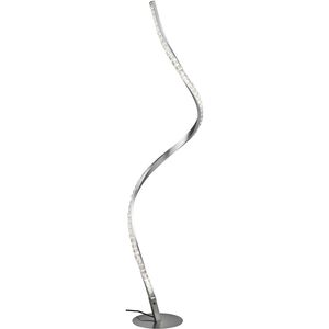 LED Vloerlamp - Trion Nubi - 9W - Warm Wit 3000K - RGBW - Afstandsbediening - Dimbaar - Rond - Mat Grijs - Aluminium
