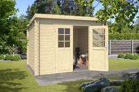 Outdoor Life Nadia Blokhut 295x195 cm 28 mm vuren blank- Lessenaarsdak- Onbehandeld vurenhout- Outdoor Life