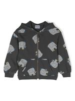 Bobo Choses hoodie à imprimé éléphant en coton biologique - Gris - thumbnail