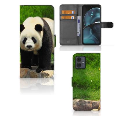 Motorola Moto G14 | Telefoonhoesje | Met pasjeshouder | Panda