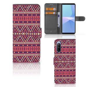 Sony Xperia 10 III Telefoon Hoesje Aztec Paars