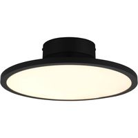 LED Plafondlamp - Plafondverlichting - Trion Trula - 29W - Warm Wit 3000K - Dimbaar - Rond - Mat Zwart - Aluminium - thumbnail