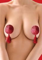 Nipple Tassels - Round - Red - thumbnail