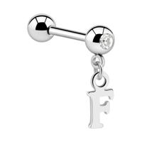 Jeweled Barbell with Charm Chirurgisch staal 316L / Belegde messing Barbells