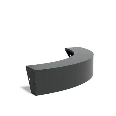 Keerwand + zitrand aluminium 200 x 40 cm buitenbocht