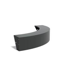 Keerwand + zitrand aluminium 200 x 40 cm buitenbocht