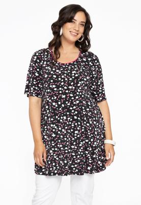 Yoek Tuniek wide bottom BELLIS | Zwart | Maat 50/52