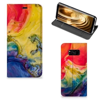 Bookcase Samsung Galaxy S8 Watercolor Dark Bookcase Samsung Galaxy S8 Watercolor Dark