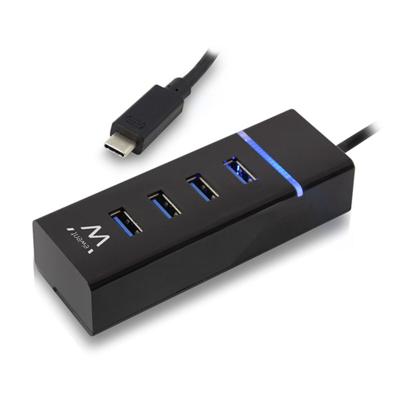 USB-HUB 4 Poorten Ewent EW1137 USB 3.1 Zwart
