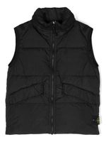 Stone Island Junior gilet matelassé à patch logo - Noir - thumbnail