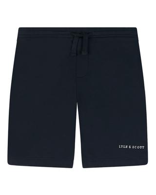 Script Embroidered Sweat Short Dark Navy