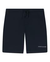 Script Embroidered Sweat Short Dark Navy