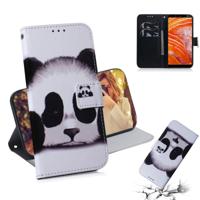 Panda patroon gekleurde tekening horizontale Flip lederen draagtas voor Nokia 3 1 Plus met houder & kaartsleuven & portemonnee