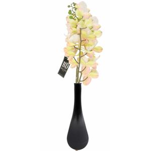 Kunstbloem Orchidee Bora - 3x - wit - 58 cm - losse steel - kunst zijdebloem - Phalaenopsis