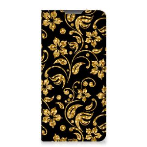 Motorola Moto G52 | Moto G82 Smart Cover Gouden Bloemen