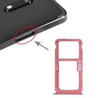 SIM-kaart lade + SIM-kaart lade / Micro SD-kaart lade voor Nokia 7 Plus TA-1062 (Purplish Red)