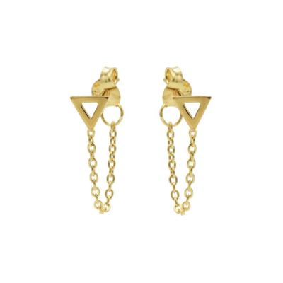 Karma Oorbellen Chain Open Triangle Goud
