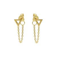 Karma Oorbellen Chain Open Triangle Goud