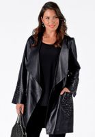 Leren jas met studs XXL blue
