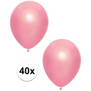 40x Roze metallic ballonnen 30 cm