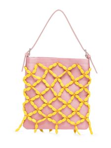 Rejina Pyo sac en soie Frida à perles - Rose