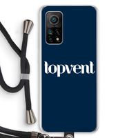 Topvent Navy: Xiaomi Mi 10T 5G Transparant Hoesje met koord